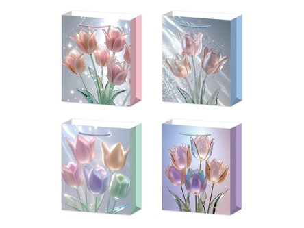 AST. TORBA x 12 PREZENT. tulipany, 26x10x32cm