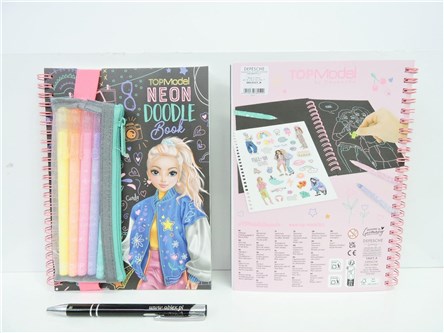 *ZESTAW TOP MODEL, neon doodle, żelopisaki