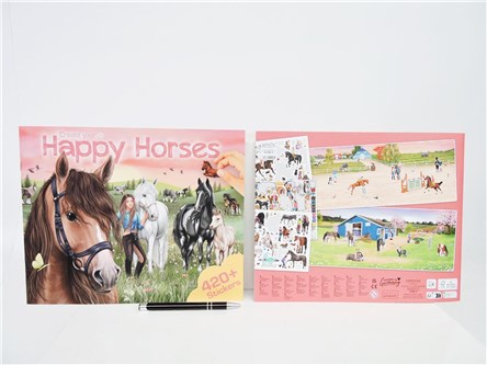 KSIĄŻ. ZESTAW z naklej., koniki HAPPY HORSES