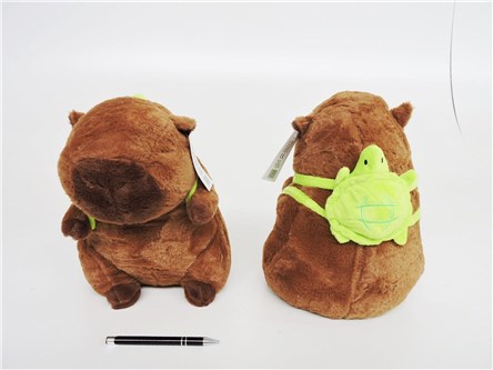 PLUSZ KAPIBARA 30 cm, z plecakiem żółwia
