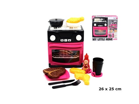 KUCHENKA różowo czarna w kart.