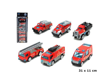 Zestaw autek na blistrze straż pożarna 31x11 cm