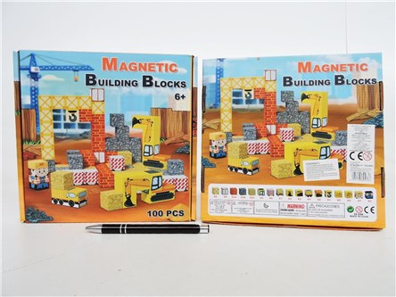 KLOCKI BUDOWLANE MAGNETYCZNE 100 el.