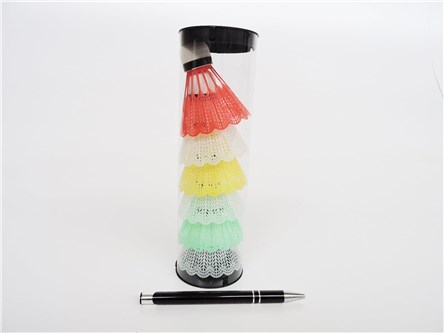 LOTKI do badmintona, kpl.6 szt, plast., kolor, tub