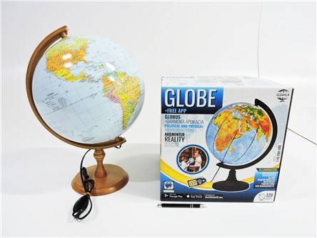 *GLOBUS 320mm, polit.-fizyczny, LED,         kart