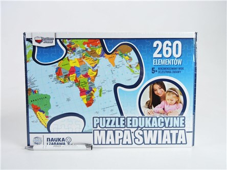 PUZZLE 260 EL. EDUKACYJNE MAPA ŚWIATA